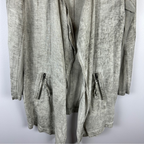 Sandwich Neutral Linen Open Front Longline Jacket Cardigan Size EU 36 Grey - Picture 4 of 16